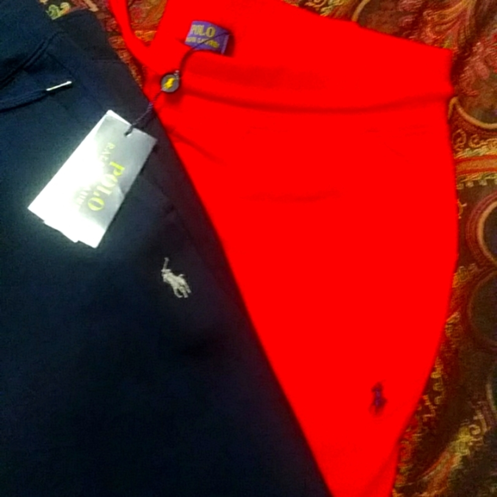 2 pairs of polo sweat pants with the emblem pony on the lower left side pocket